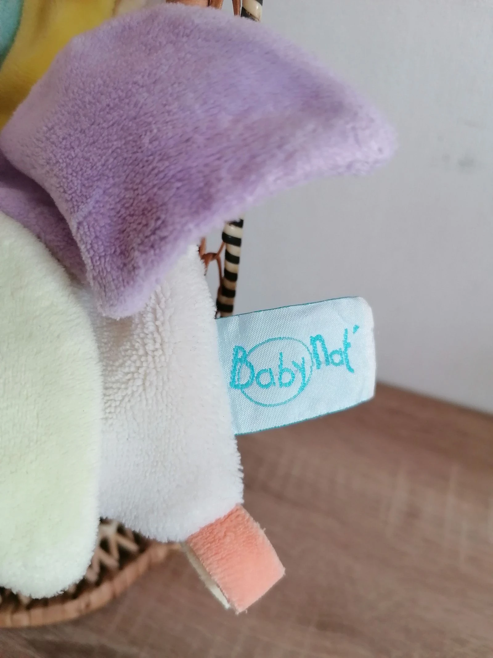 Doudou plano cabeça de coelho com pétalas Multicolor babynat – photo 3